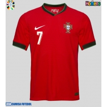 Camisa de Futebol Portugal Cristiano Ronaldo #7 Equipamento Principal Europeu 2024 Manga Curta